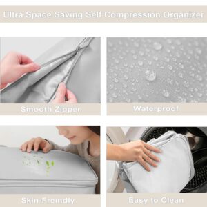 Ultra Space Saving Self Compression Organizer, 2024 New Large Capacity Storage Bag Thicker Version, Heavy Duty Moving Organizer Bags for Comforters Blankets Bedding Duvet (Gray, X-Large(54x42x60cm))