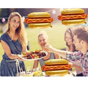 6PCS Hot Dog Balloon Food Themed Balloons, Hot Dog Decorations Balloons for Birthday, Baby Shower, Carnival, Fast Food Snacks BBQ Party Decorations