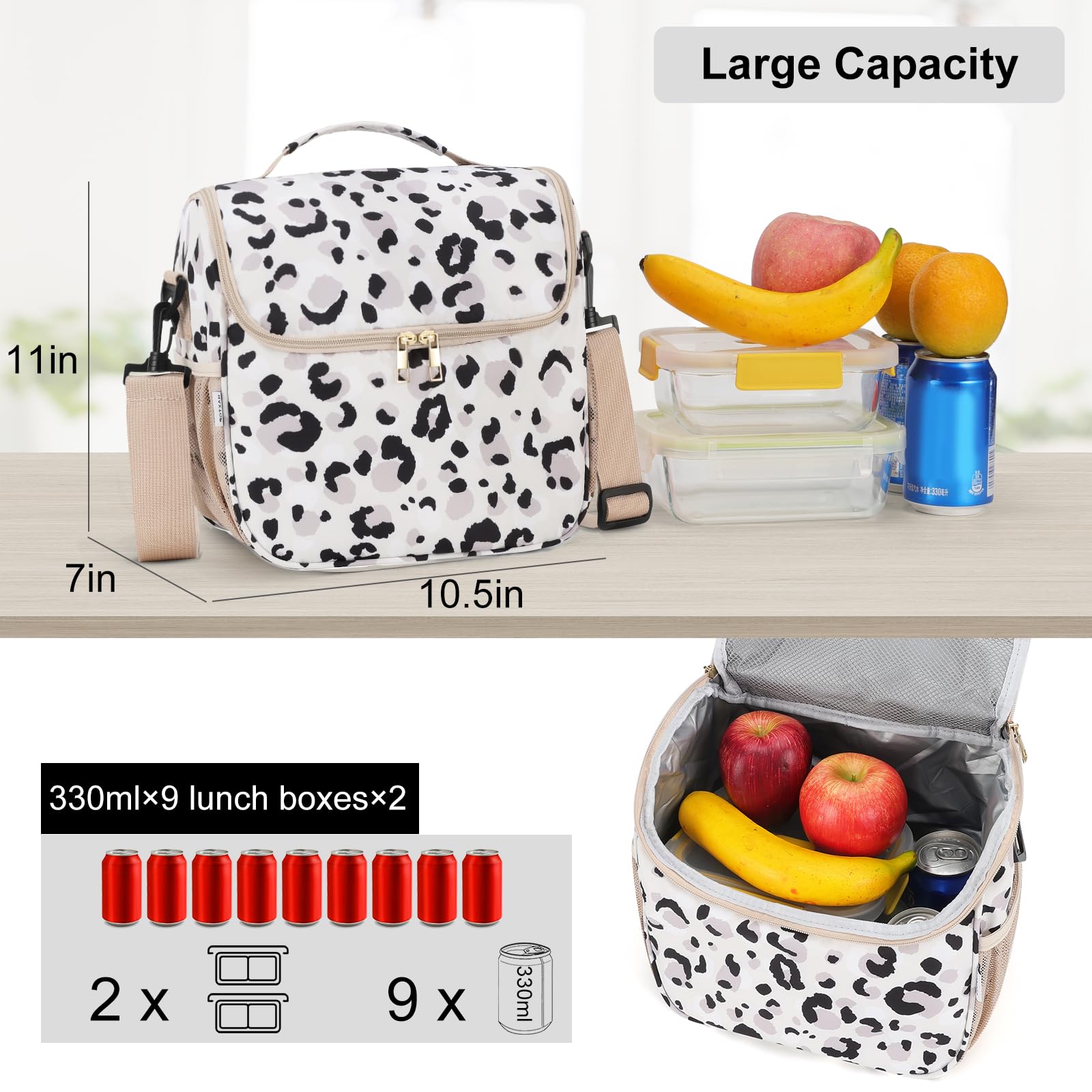 MAXTOP Lunch Bag for Women Insulated Lunch Box with Adjustable Shoulder Strap Reusable Lunch Tote Leakproof Thermal Cooler Bag for Work Camping Picnic