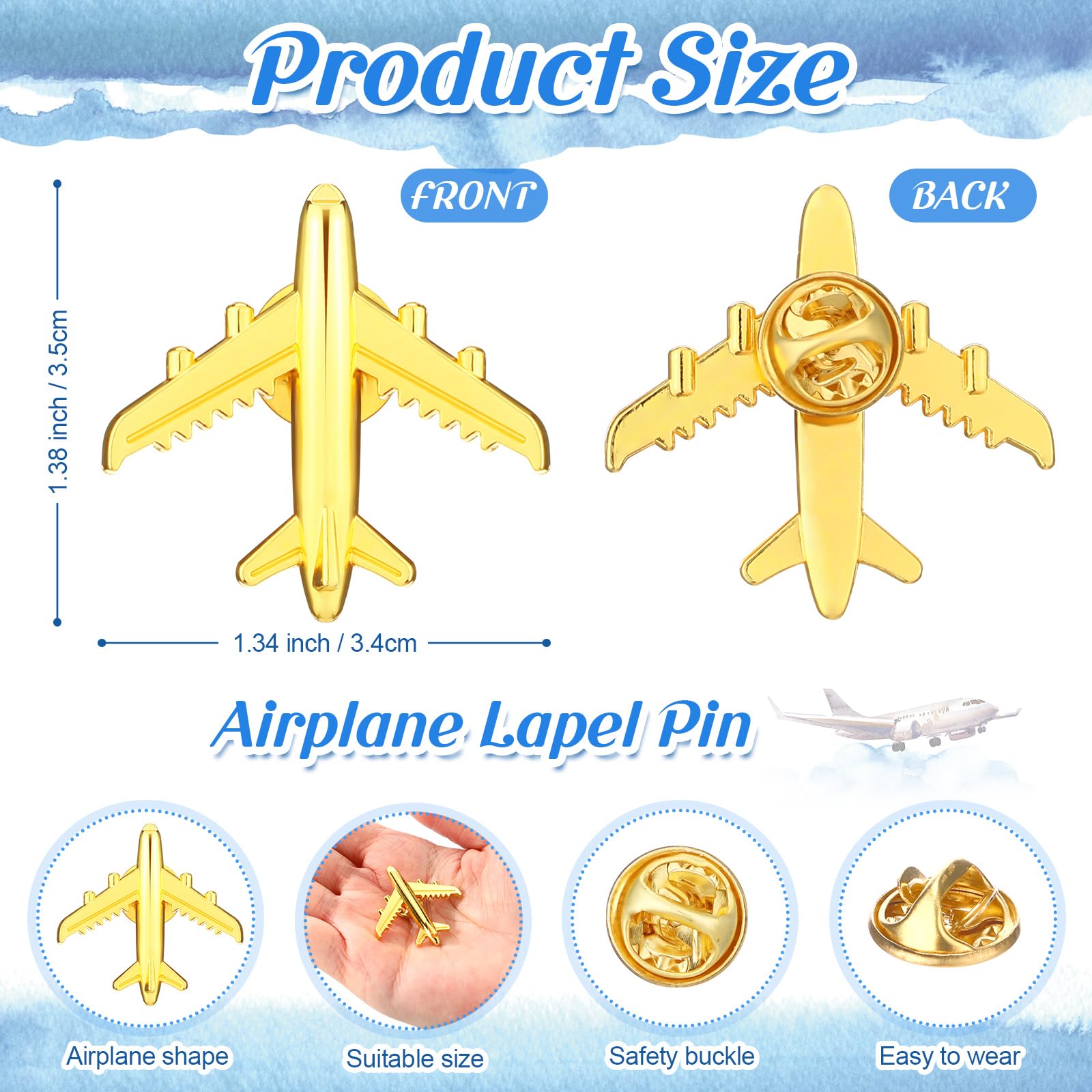 Tondiamo 36 Sets Flight Attendant Appreciation Gifts Airplane Lapel Pins with Thank You Cards for Travel Adventure Party Favor Christmas Gift