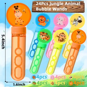 24Pcs Jungle Animal Bubble Wands for Kids Bubbles Party Favors Great for Forest Animals Crazy Theme Party Favors,Animals Party Goodie Bags Filler,School Classroom Prizes for Boy Girl Outdoor Toys