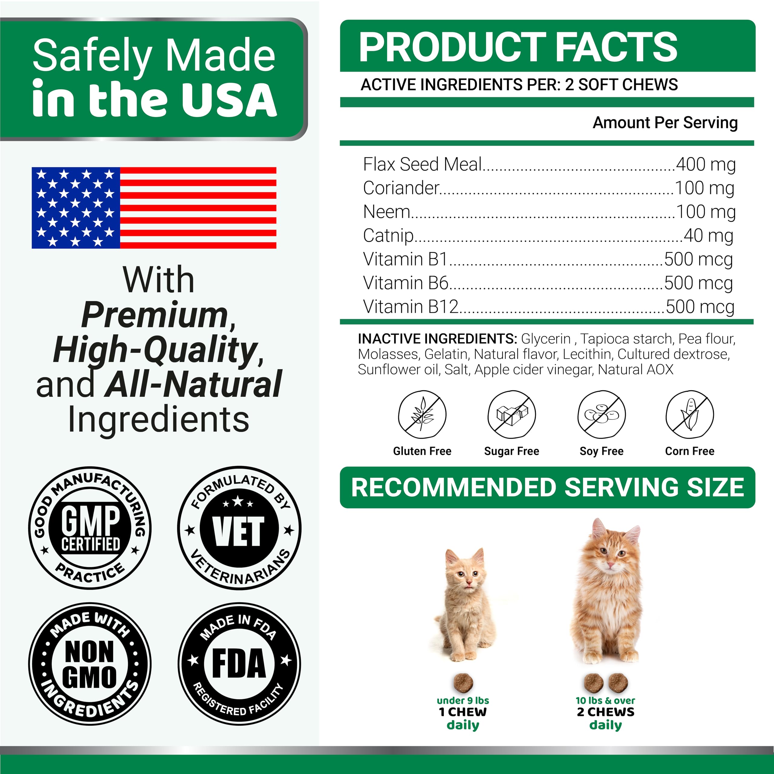 Flea Treatment for Cats - Flea and Tick Prevention for Cats - 160 Treats - Natural Cat Flea and Tick Treatment Pills - Soft Oral Cat Flea Treatment for Kittens - All Breeds & Ages - Made in USA