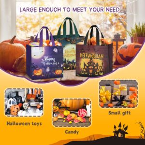 GPSHLUEP Halloween Non-Woven Gift Bags, Halloween Treats Bags, Halloween Trick or Treat Tote Bag, Halloween Party Bags with Handles for Gifts Wrapping, Halloween Party Supplies