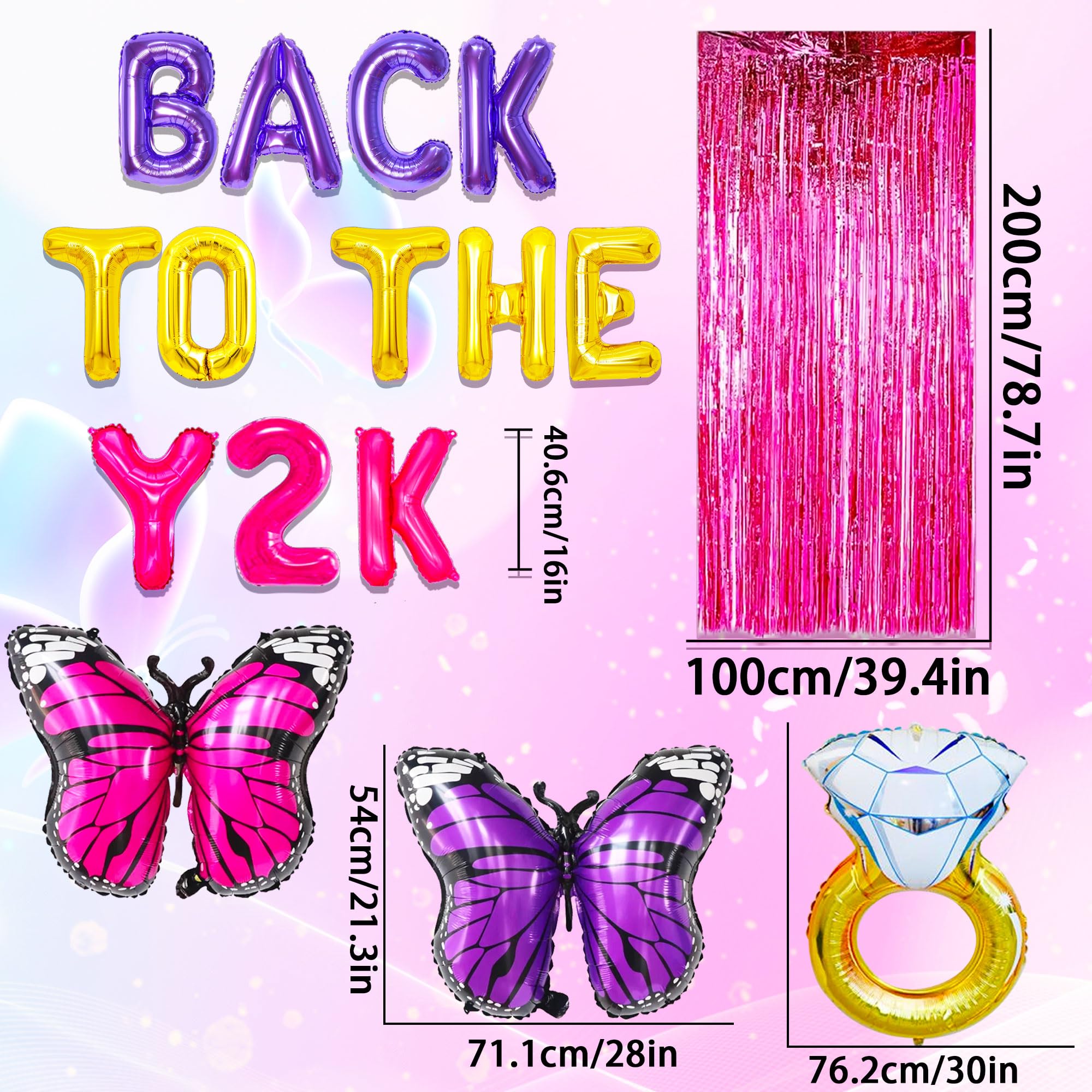 JeVenis Bach to the Y2K Balloons Y2K Bach Party Decoration Bachelorette Party 2000s Party Decorations Bridal Shower Decoration