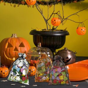 joycraft 50Pcs Halloween Organza Bags, 4x6 inch Halloween Organza Drawstring Bags, Halloween Party Favors Bags for Candy, Snacks, Chocolates, DIY Craft (5 Style)