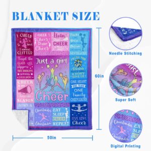 Turelos Cheerleader Gifts, Cheer Stuff, Cheer Gifts, Cheerleading Stuff, Cheerleading Gifts, Cheer Coach Gift, Cheerleader Gifts for Girls, Cheer Blanket, Cheer Gifts for Girls Throw Blanket 60x50in