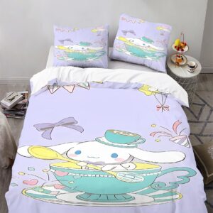 EIANLAI Printed Duvet Quilt Cover Super Bedding Bed Set Cute Dog Soft Comforter Microfiber with Zipper Closure Great Match with Any Home Decor(1 Duvet Cover & 2 Pillowcases)-Twin