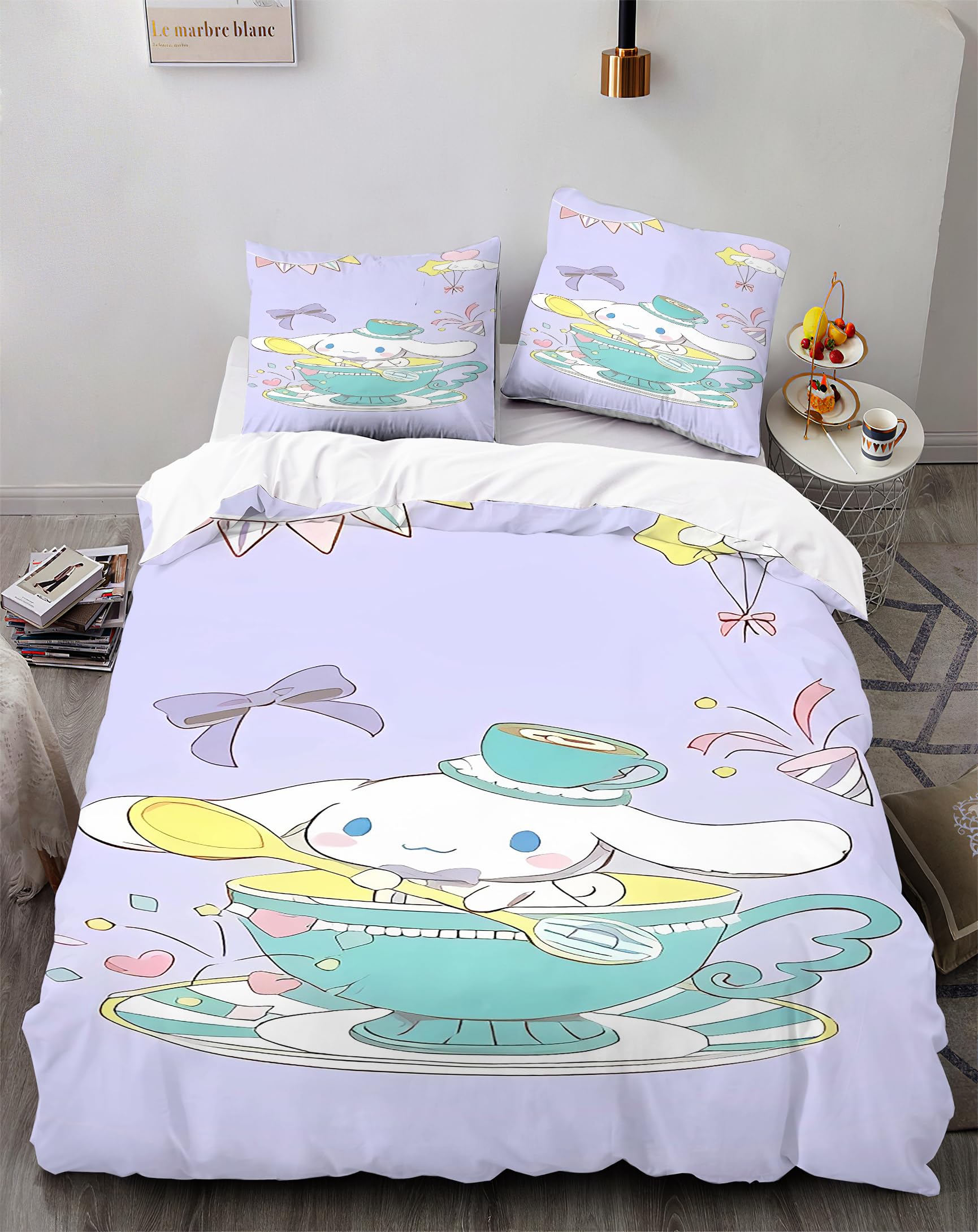 EIANLAI Printed Duvet Quilt Cover Super Bedding Bed Set Cute Dog Soft Comforter Microfiber with Zipper Closure Great Match with Any Home Decor(1 Duvet Cover & 2 Pillowcases)-Twin