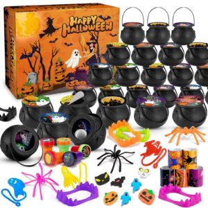 laoyebaohao 192pcs halloween party favors halloween toys 24 pack prefilled mini witches cauldron for halloween party halloween scavenger hunt halloween prizes gifts miniatures for kids trick or treat