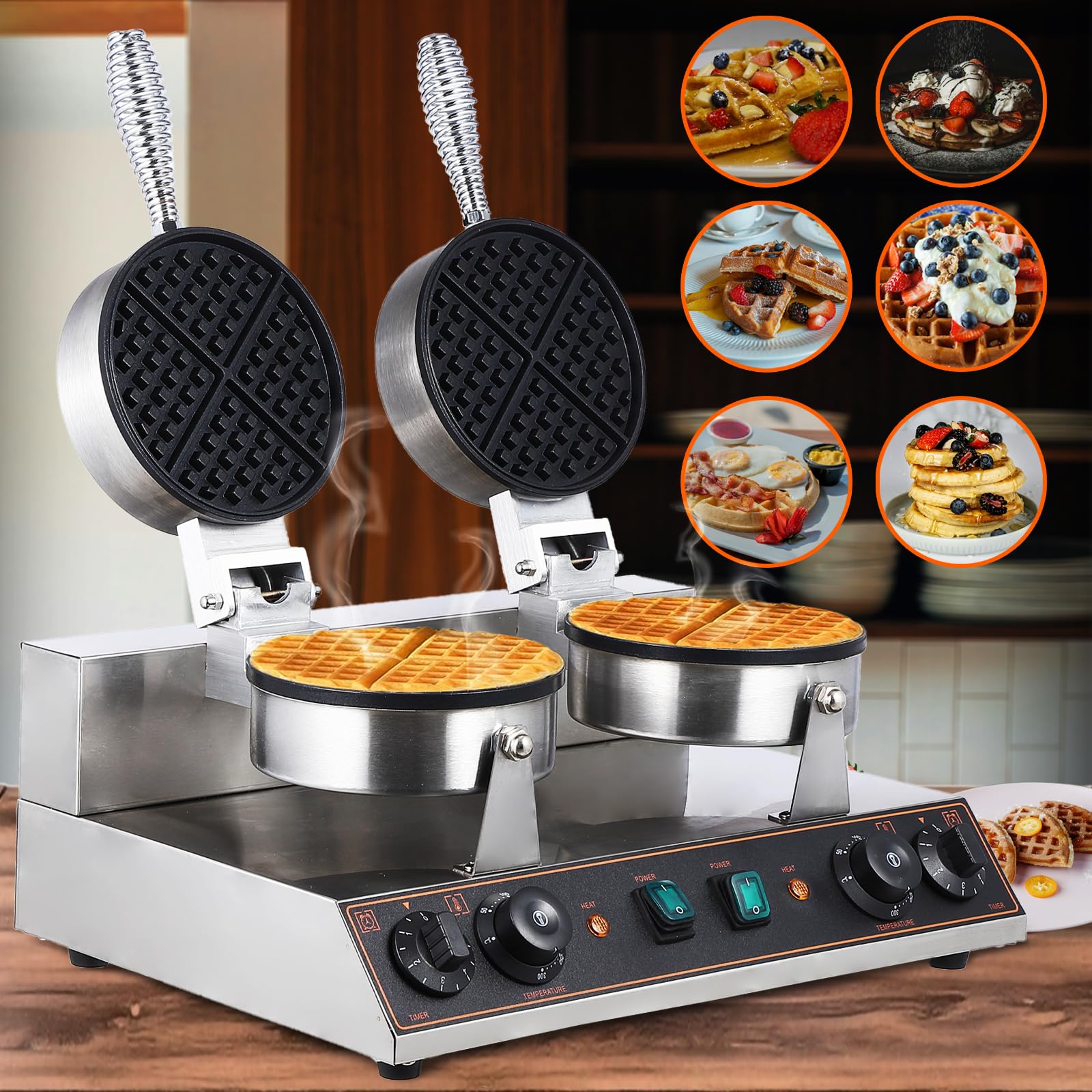 GarveeTech Commercial Electric Waffle Cone Maker - Commercial Quality, Nonstick Surface, Efficient Heating