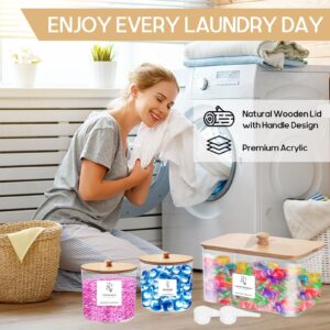 3 Pack Laundry Room Organization Storage Containers, Laundry Detergent with Lids and Labels, Laundry Room Organization and Storage, Laundry Pod Containers and Dryer Sheet Holder