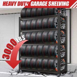 72" H, 3000 lb. Heavy Duty Storage Shelving Unit | Adjustable 5-Tier Metal Garage Storage Shelves | Easy to Assemble, Storage Shelves for Basements and Garages, 72 "H*36 "W*16 "D