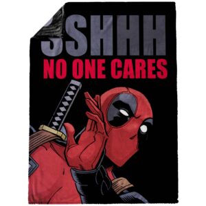 Marvel Deadpool Plush Throw Blanket - Measures 50 x 70 inches, Red and Black Super Soft Lightweight Fleece Bedding