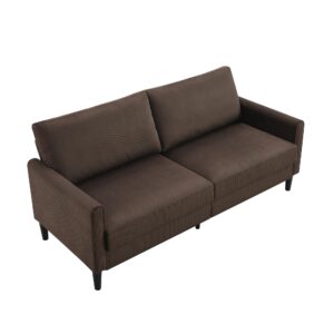 LULUTONG 72.8'' Upholstered Modern Sofa, 3 Seater Comfy Couch for Bedroom and Living Room, Designed for Small Spaces, Apartment, Bedroom, Dorm, Office, Easy Assembly (Corduroy, Dark Brown)