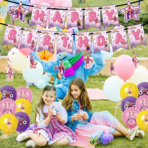 Generic 𝐿𝑢𝑙𝑖 𝑃𝑎𝑚𝑝𝑖𝑛 Birthday Party Decorations, Music Themed Birthday Banner Honeycomb Centerpieces Hanging Swirls Cupcake Cake Toppers Party Balloons for Birthday Baby Shower Party Supplies