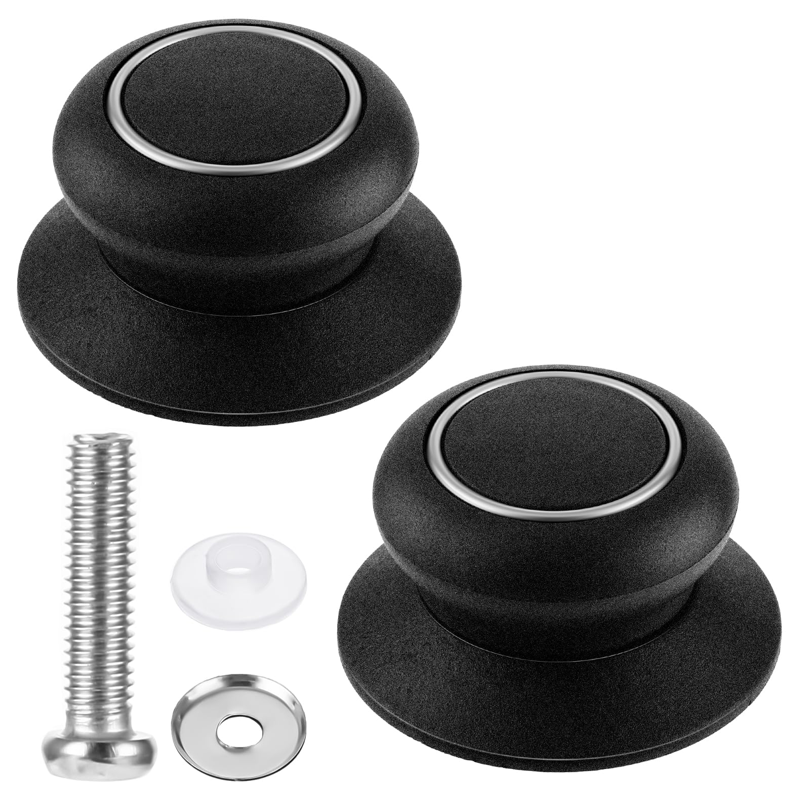 Pot Lid Knob Replacement Knob Universal Pot Lid Knob, Kitchen Cookware Lids Knob, Black Pot Lid Holding Handle Knobs for Kettle Cover Glass Saucepan Lid Pot