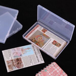 Lemecima 6 Pack Rectangular Clear Plastic Storage Containers Box with Hinged Lid for Beads and Other Small Craft Items (6.9 x 4.2 x 1 inch)