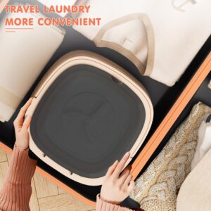 Superday Portable Laundry Machine for Baby Clothes, 11L Foldable Mini Portable Washing Machine Update Large Capacity, Small Portable Washer Machine with Deep Cleaning for Home, Apartments, RV(Orange)