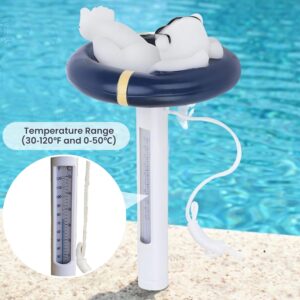 Generic Floating Pool Temperature Thermometer | Easy Read Water Temperature Outdoor & Indoor | Adorable Polar Bear Shape Design Water Thermometer for Swimming Pools Hot Tubs & Spas