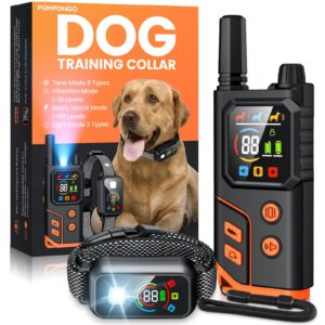 dog shock collar 3300ft with light for night walks, dog training collar with remote control, e collar with adjustable pitch beep,vibration and shock,rechargeable waterproof shock collar for dogs