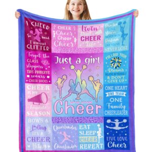 Turelos Cheerleader Gifts, Cheer Stuff, Cheer Gifts, Cheerleading Stuff, Cheerleading Gifts, Cheer Coach Gift, Cheerleader Gifts for Girls, Cheer Blanket, Cheer Gifts for Girls Throw Blanket 60x50in