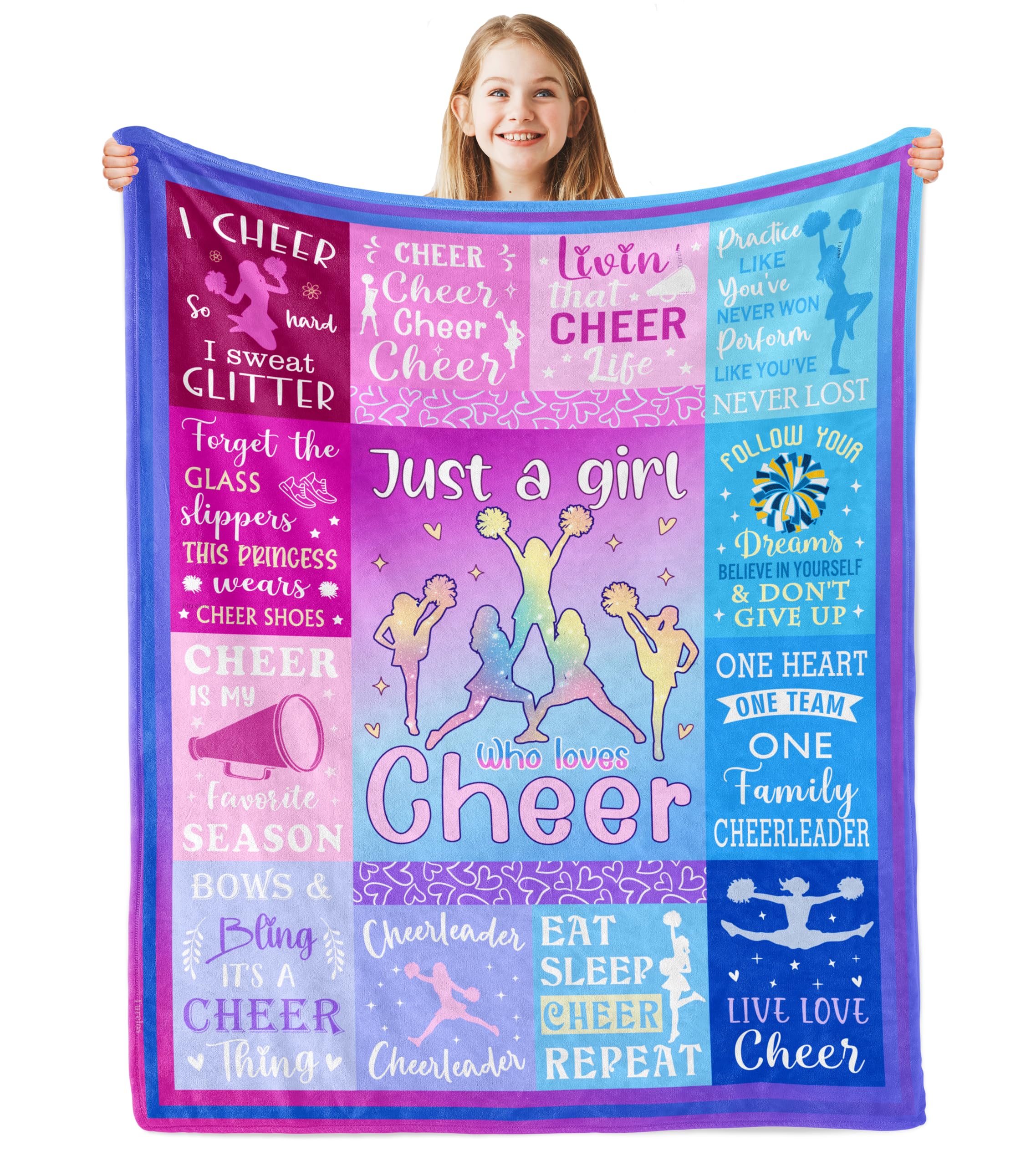 Turelos Cheerleader Gifts, Cheer Stuff, Cheer Gifts, Cheerleading Stuff, Cheerleading Gifts, Cheer Coach Gift, Cheerleader Gifts for Girls, Cheer Blanket, Cheer Gifts for Girls Throw Blanket 60x50in