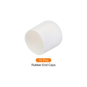 Rebower Screw Thread Protector Cover Rubber End Caps, [for Screw, Bolt] - 1 3/4"(45mm) ID/White/10pcs