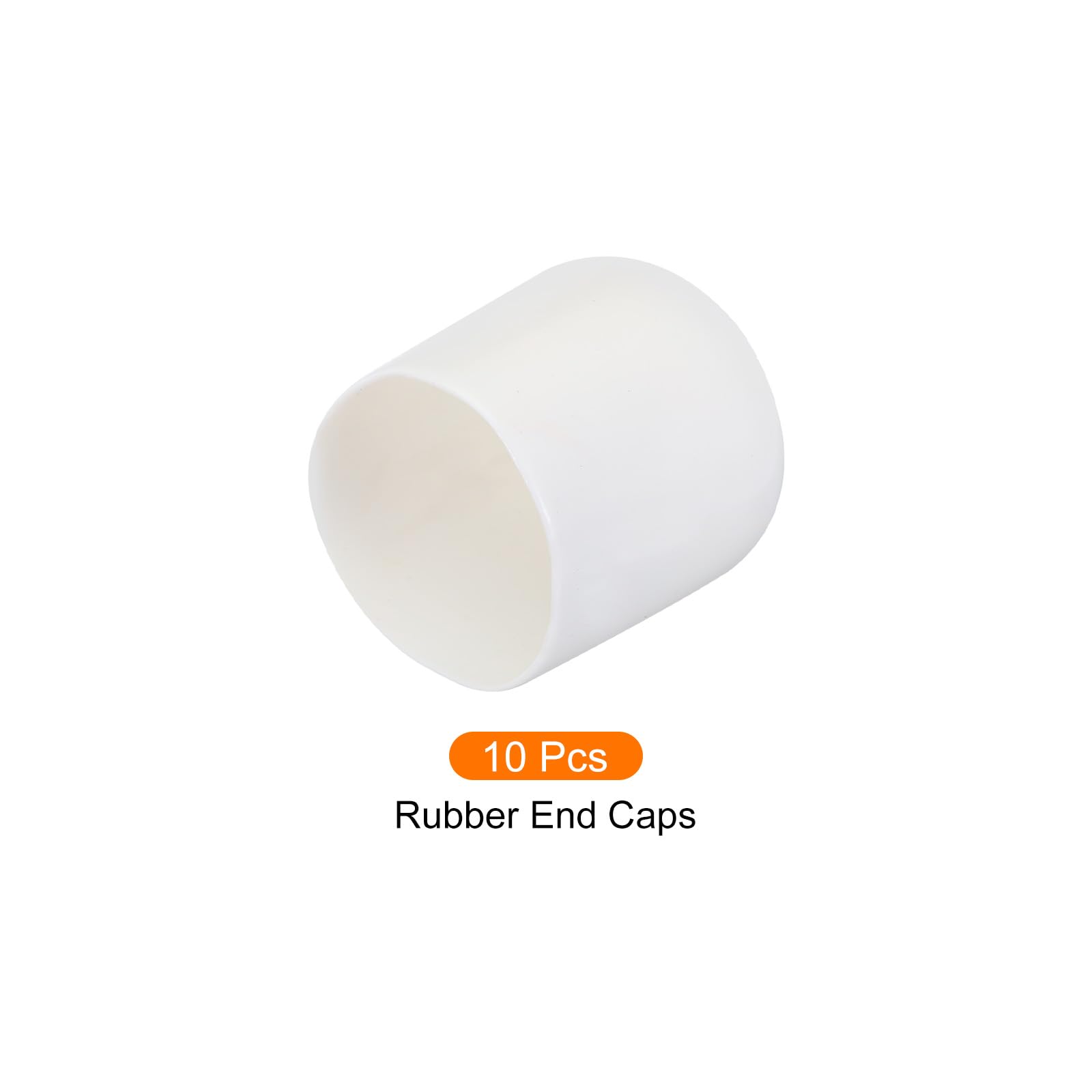 Rebower Screw Thread Protector Cover Rubber End Caps, [for Screw, Bolt] - 1 3/4"(45mm) ID/White/10pcs