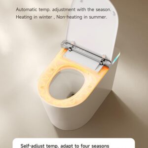 Smart Bidet Toilet with Built-In Bidet - Elongated Toilet with Side Knob - Heated Bidet Seat -One Piece Bidet Toilet Seats with Foot Sensor Operation - Auto White Toilet with LED Display for Bathroom