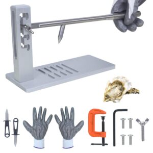 aetwhy oyster shucker tool set, adjustable oyster opener machine portable oyster shucker machine including shucking knife, glove & g-clip for hotel buffet family