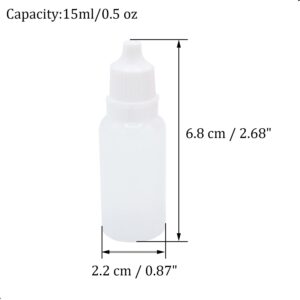 XIWENQUKU 2Pcs 15ml/0.5oz Plastic Dropper Bottles, Empty Squeezable Portable Travel Eye Liquid Dropper Mini Small Refillable Containers with Cap and Plug, White/Red