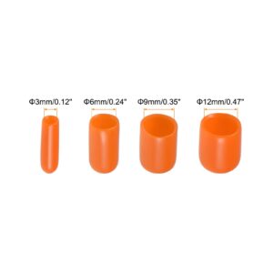 Rebower 40 Pack Screw Thread Protector Cover Rubber End Caps, [for Screw, Bolt, Rod End Cap] - 1/8 inch 1/4 inch 3/8 inch 1/2 inch Inner Dia/Orange