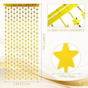 Gjinxi 2PCS Gold Glitter Paper Star Garland, 78 Inches Long Sparkling Golden Stars Banners, Hanging Decorations for 2024 New Year Graduation Wedding Baby Shower Birthday Christmas Party Decor