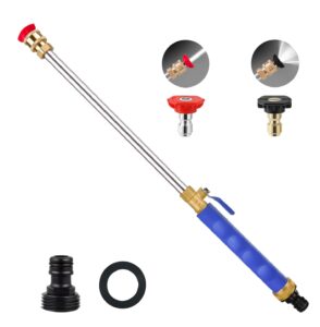 2024 upgraded jet nozzle power washer for garden hose, 2-in-1 high pressure wand with 2 different nozzles and quick connectors，high pressure washer tools for patio car pet window washing (blue)