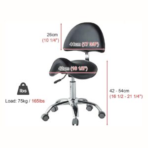 ZHUIYI Saddle Chair Dental Hygienist Saddle Chair, Adjustable Height Rolling Ergonomic Swivel Chair, Office Chair for Kitchen/Shop/Hospital(B)