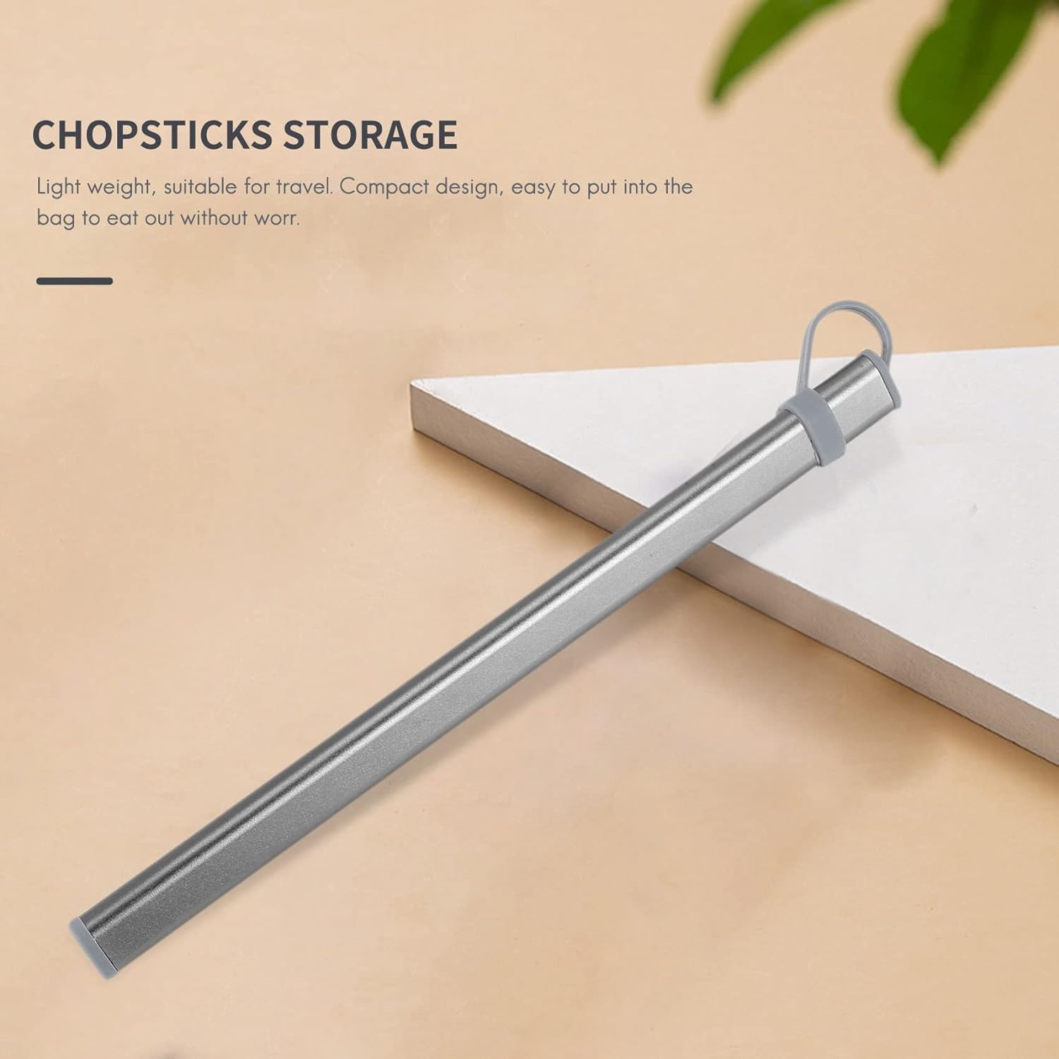 Chopsticks Storage Tubes Aluminum Alloy Box Case for Titanium Chopsticks Storage Box Without Chopsticks Gray Chopsticks Kitchen Utensils and Gadgets