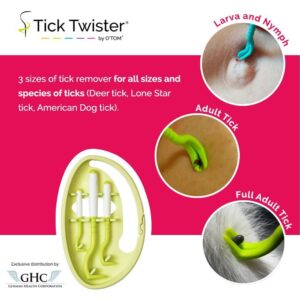 Tick Twister Tick Remover for Dogs and Human - Made in France - Tick Puller for Humans and Dogs - 3 Different Sizes - Dog Tick Removal Tool - Also for All Other Pets - Tick Nipper in