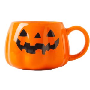 halloween pumpkin mug, pumpkin shaped mug, halloween pumpkin mug decorations, cute pumpkin cup 12 ounce