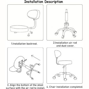 ZHUIYI Saddle Chair Dental Hygienist Saddle Chair, Adjustable Height Rolling Ergonomic Swivel Chair, Office Chair for Kitchen/Shop/Hospital(B)