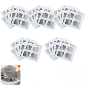 disposable hair drain stickers, 4" x 4" disposable shower drain cover hair catcher mesh stickers for bathroom laundry bathtub kitchen（50pcs）