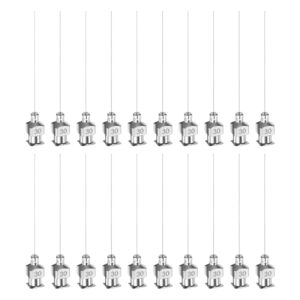 harfington 20pcs 30gauge stainless steel dispensing needles, 1-1/2" all metal glue needle tube blunt tips luer lock for thick liquids, ink, glue, lab use