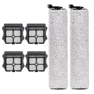 replacement brush roller and vacuum filter compatible with ifloor 3 and ifloor one s3 cordless wet dry vacuum cleaner,replacement parts accessories kit, 2 brush rollers, 4 hepa filters