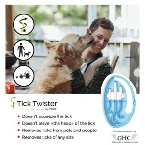 Tick Twister Tick Remover for Dogs and Human - Made in France - Tick Puller for Humans and Dogs - 3 Different Sizes - Dog Tick Removal Tool - Also for All Other Pets - Tick Nipper in