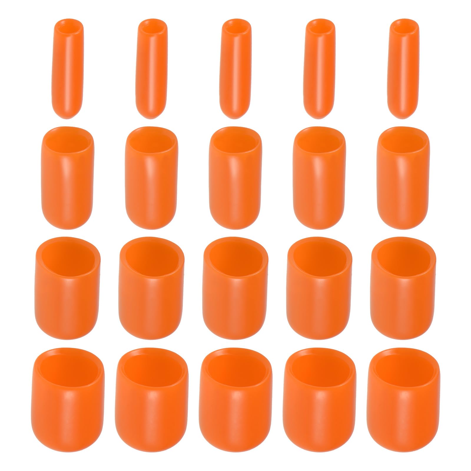 Rebower 40 Pack Screw Thread Protector Cover Rubber End Caps, [for Screw, Bolt, Rod End Cap] - 1/8 inch 1/4 inch 3/8 inch 1/2 inch Inner Dia/Orange