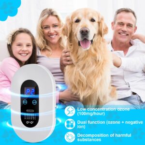 Qualirey Ozone Odor Eliminator for Strong Odor Cat Litter Deodorizer Plug in Air Purifier Dog Poof Odor Removal Air Ionizers Air Freshener for Home Kitchen Car Pets Bedroom Bathroom Room Toilet Shoe