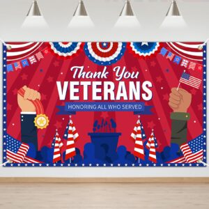 lecheme veterans day backdrop 6x4ft thank you veterans day banner honoring all who served patriotic backdrop veterans day decorations photo background