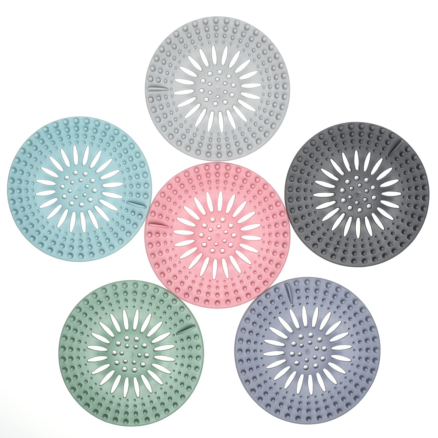 6 Psc Hair Catcher Shower Drain Hair Catcher Rubber Stopper Shower Drain Covers for Bathroom