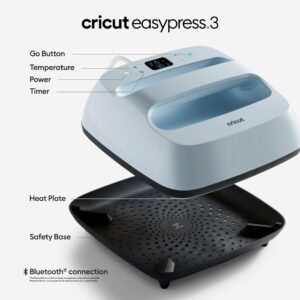 Cricut EasyPress 3 Heat Press Machine (9"x 9") with Heat Press Mat (12" x 12")