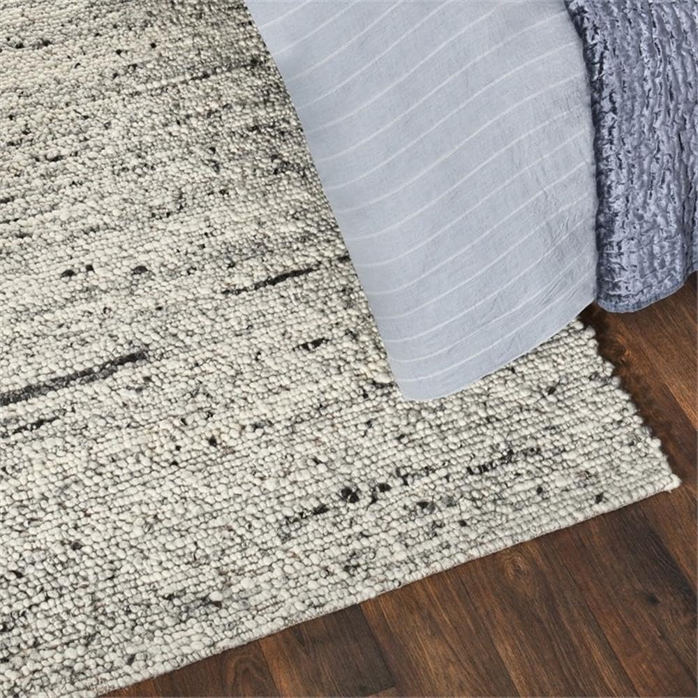 Kosas Home Loomis 24 x 36 Heathered Wool Area Rug in Ivory/Gray