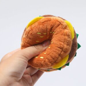 YZYDF Dog Chew Toy for Aggressive Chewer Pet Plush Toy Hamburger Puppy Soft Teething Toy Lovely Dogs Squeak Toy Pet Supplies, As Pic Shows